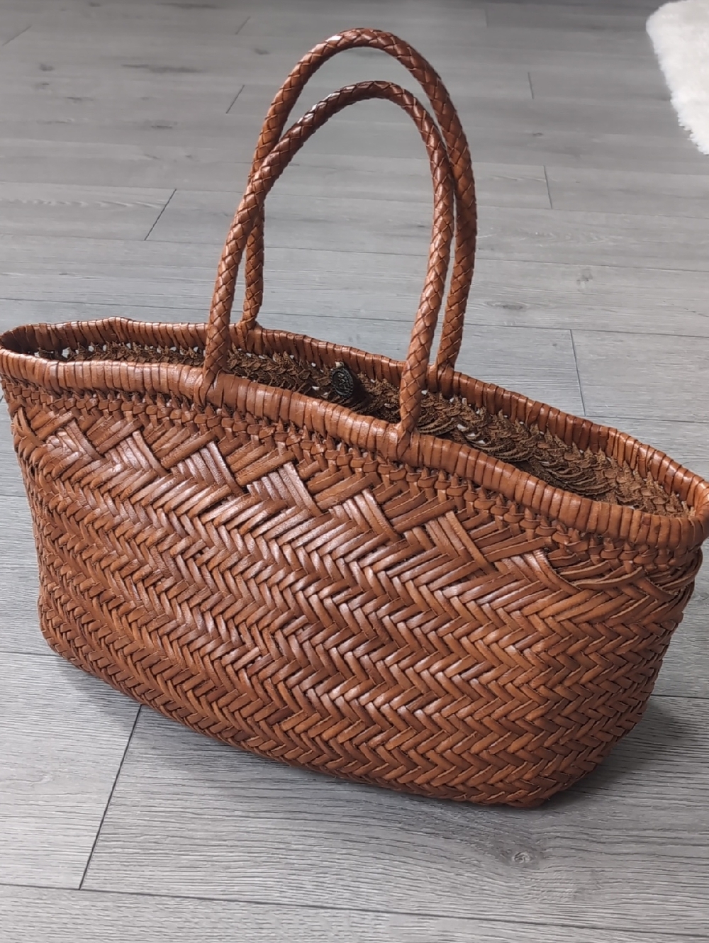 Dragon Diffusion Triple Jump Small Woven Leather Tote - Picture 16 of 16